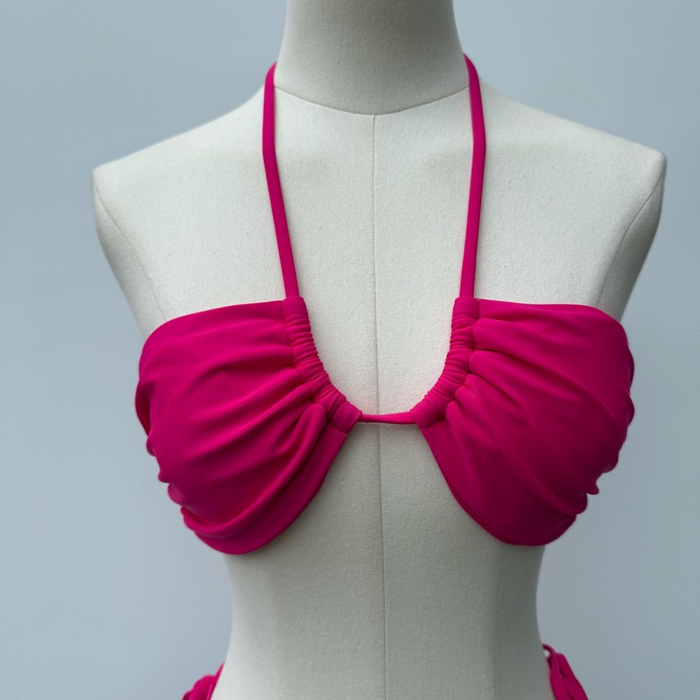 Loverbird Pink Halter Bikini Set Size M | High Cut Two Piece Swimwear NWT - Picture 3 of 9